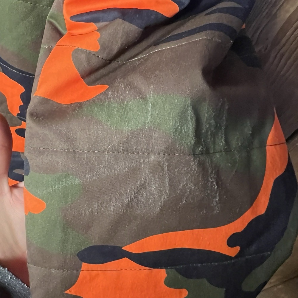 AZALEA WANG Midtown Peplum Puffer Trench Women's Size 1X Camo Orange Black - Picture 9 of 13